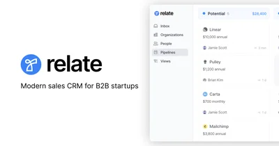 릴레잇(Relate) 플랜 가격: 개인과 세일즈 팀 모두 사용 가능한 인맥관리 & B2B 영업 CRM