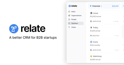Relate 릴레잇: 지속적인 성장을 위한 영업 관리 CRM & 세일즈 협업 소프트웨어